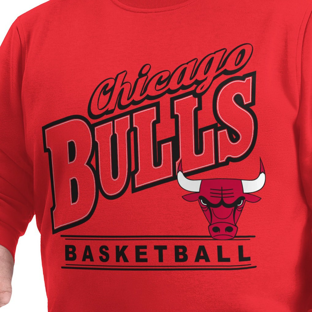 NBA - Chicago Bulls G-III Sports by Carl Banks Adaptive Headliner Fleece Crewneck Sweatshirt - Red