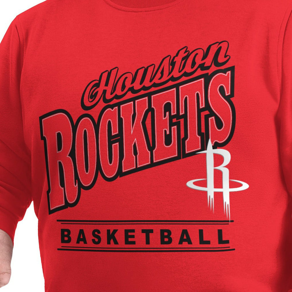 NBA - Houston Rockets G-III Sports by Carl Banks Adaptive Headliner Fleece Crewneck Sweatshirt - Red