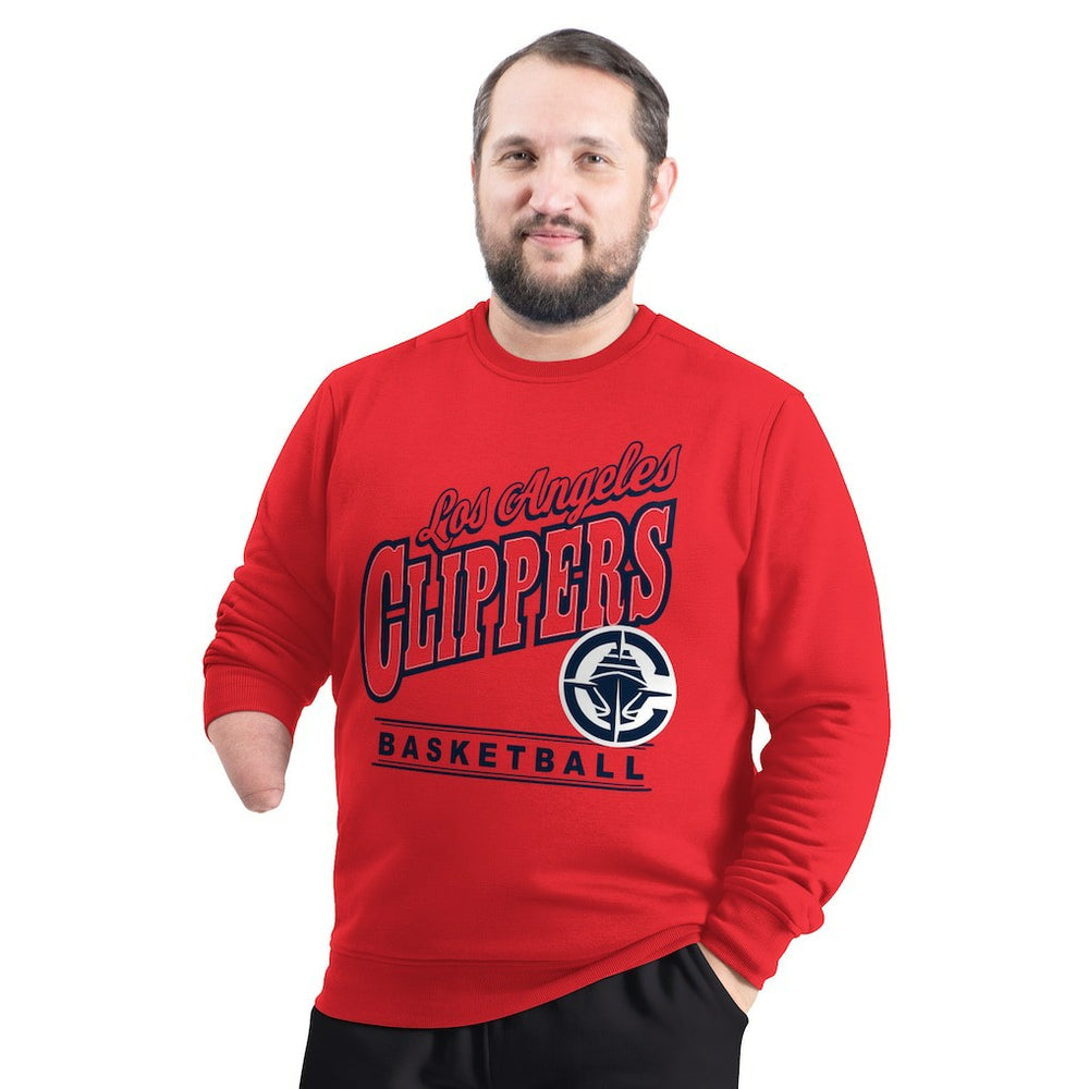 NBA - LA Clippers G-III Sports by Carl Banks Adaptive Headliner Fleece Crewneck Sweatshirt - Red
