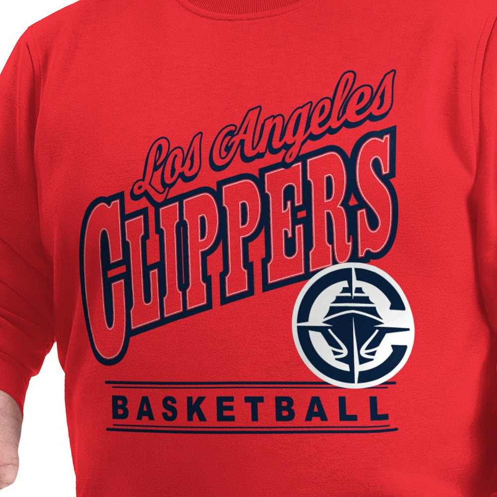 NBA - LA Clippers G-III Sports by Carl Banks Adaptive Headliner Fleece Crewneck Sweatshirt - Red