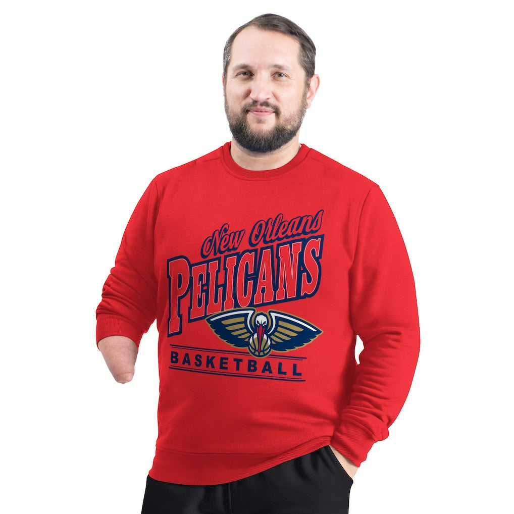 NBA - New Orleans Pelicans G-III Sports by Carl Banks Adaptive Headliner Fleece Crewneck Sweatshirt - Red