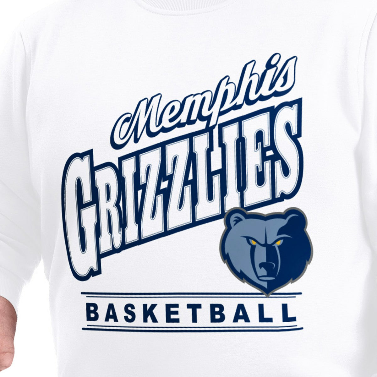 NBA - Memphis Grizzlies G-III Sports by Carl Banks Adaptive Headliner Fleece Crewneck Sweatshirt - White