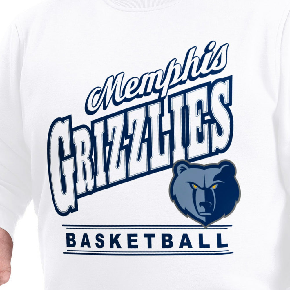 NBA - Memphis Grizzlies G-III Sports by Carl Banks Adaptive Headliner Fleece Crewneck Sweatshirt - White