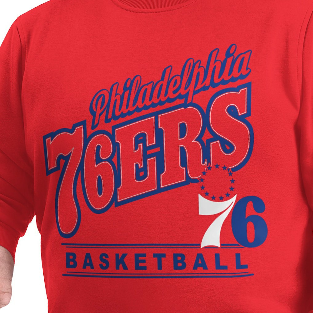 NBA - Philadelphia 76ers G-III Sports by Carl Banks Adaptive Headliner Fleece Crewneck Sweatshirt - Red