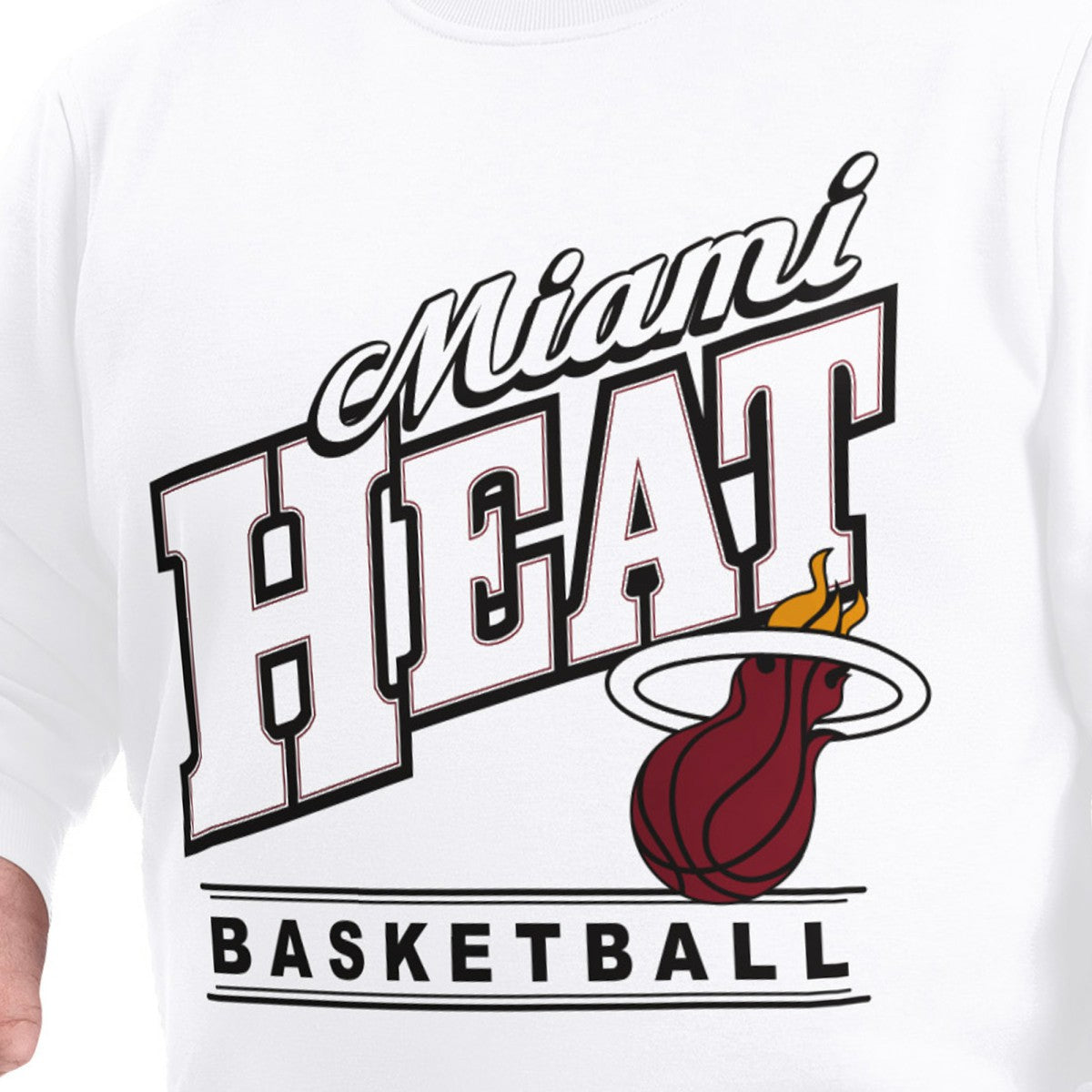 NBA - Miami Heat G-III Sports by Carl Banks Adaptive Headliner Fleece Crewneck Sweatshirt - White
