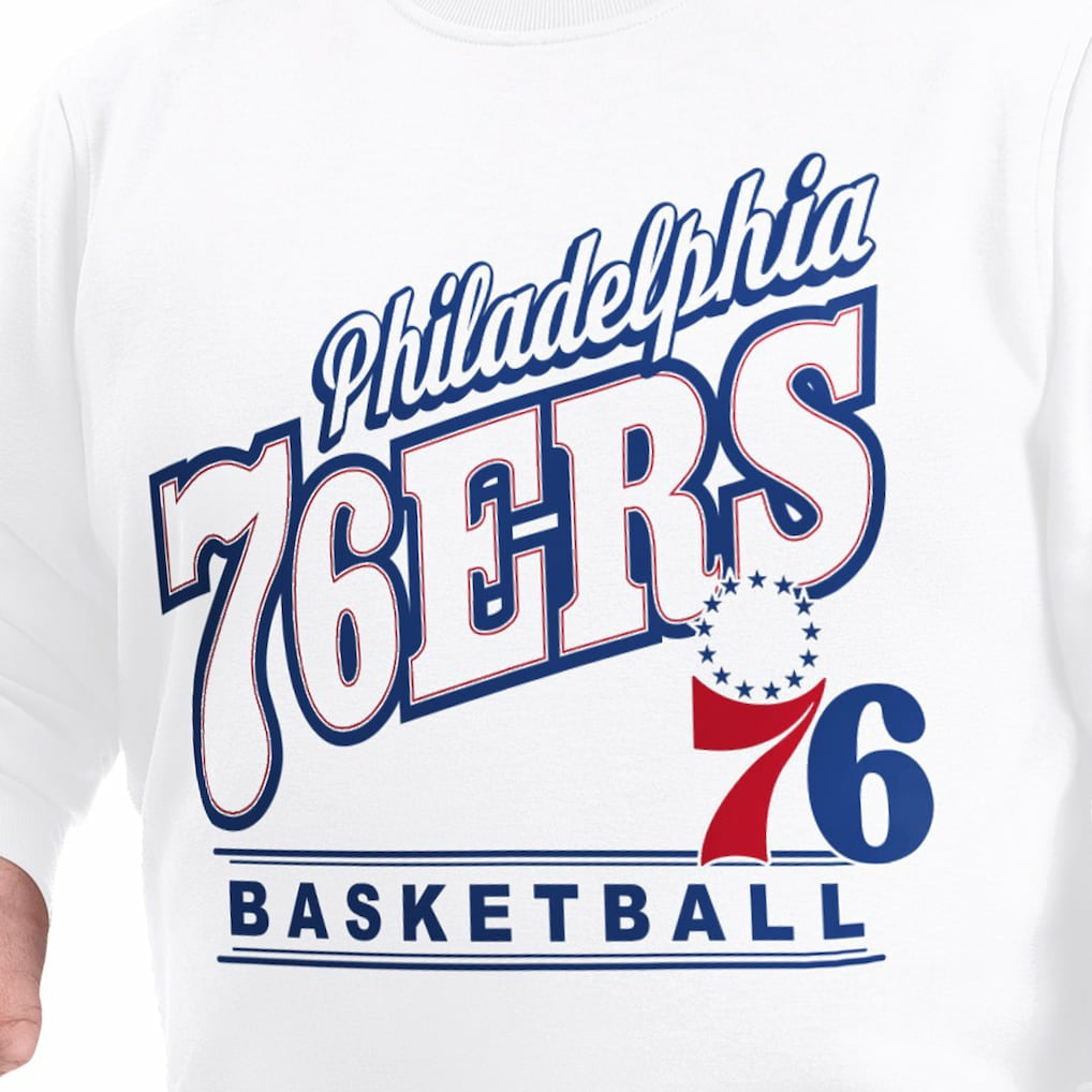 NBA - Philadelphia 76ers G-III Sports by Carl Banks Adaptive Headliner Fleece Crewneck Sweatshirt - White