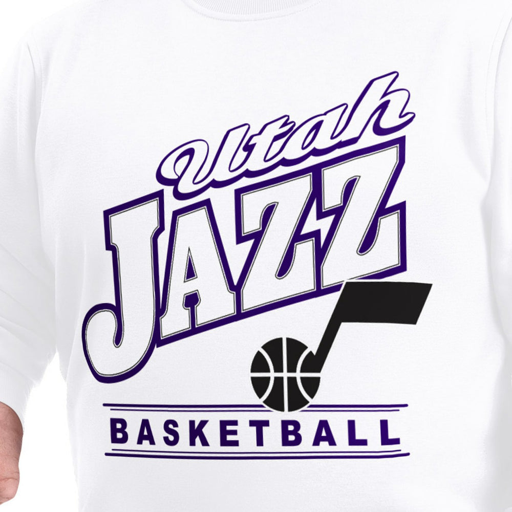 NBA - Utah Jazz G-III Sports by Carl Banks Adaptive Headliner Fleece Crewneck Sweatshirt - White