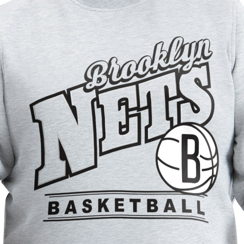 NBA - Brooklyn Nets G-III Sports by Carl Banks Adaptive Headliner Fleece Crewneck Sweatshirt - Gray