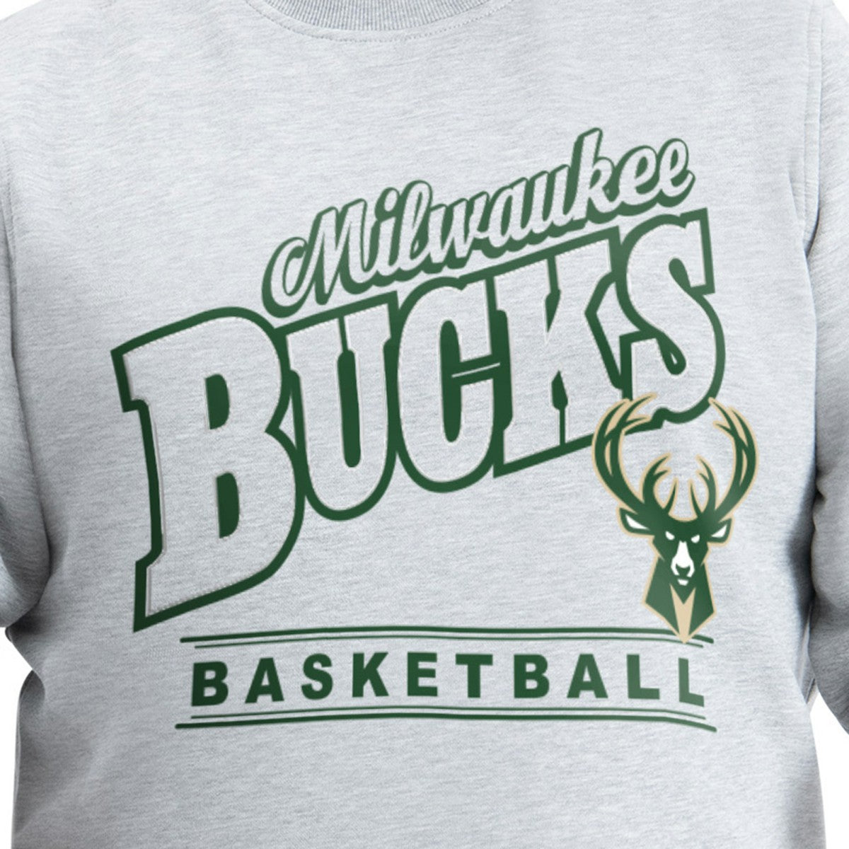 NBA - Milwaukee Bucks G-III Sports by Carl Banks Adaptive Headliner Fleece Crewneck Sweatshirt - Gray