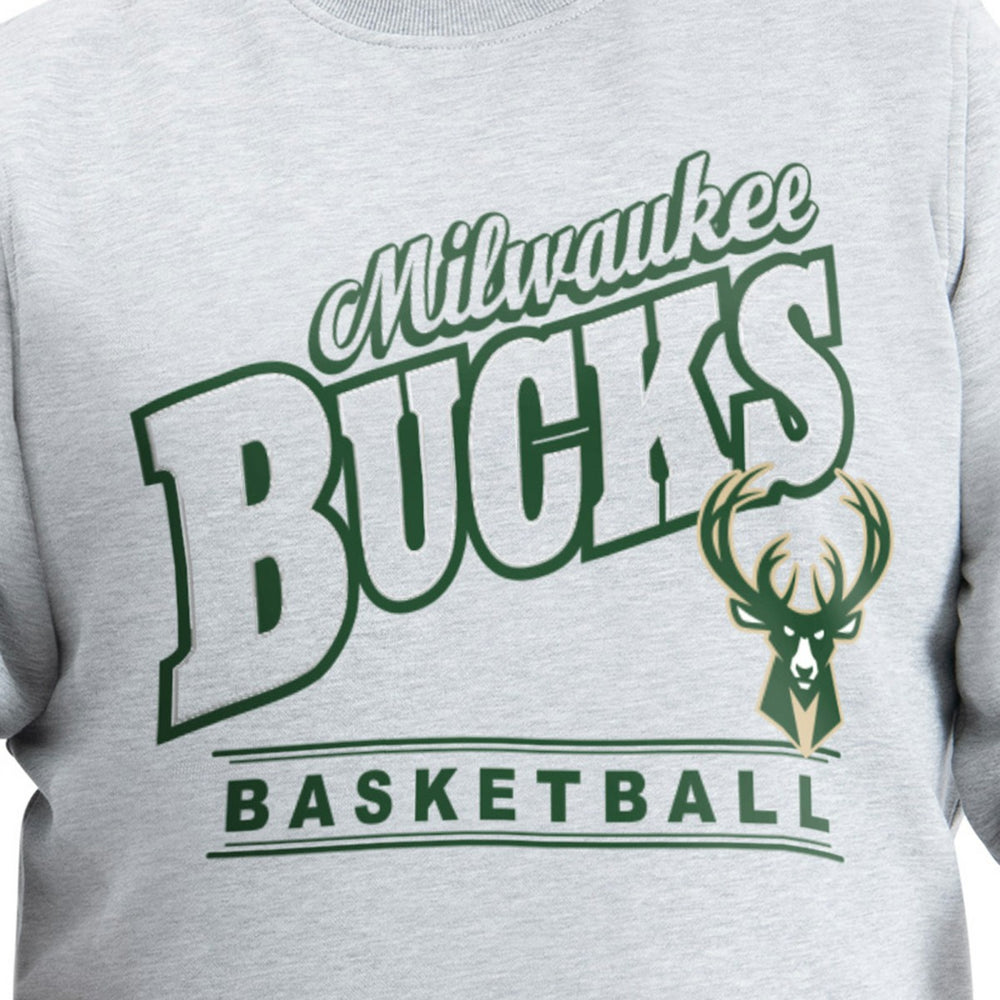 NBA - Milwaukee Bucks G-III Sports by Carl Banks Adaptive Headliner Fleece Crewneck Sweatshirt - Gray