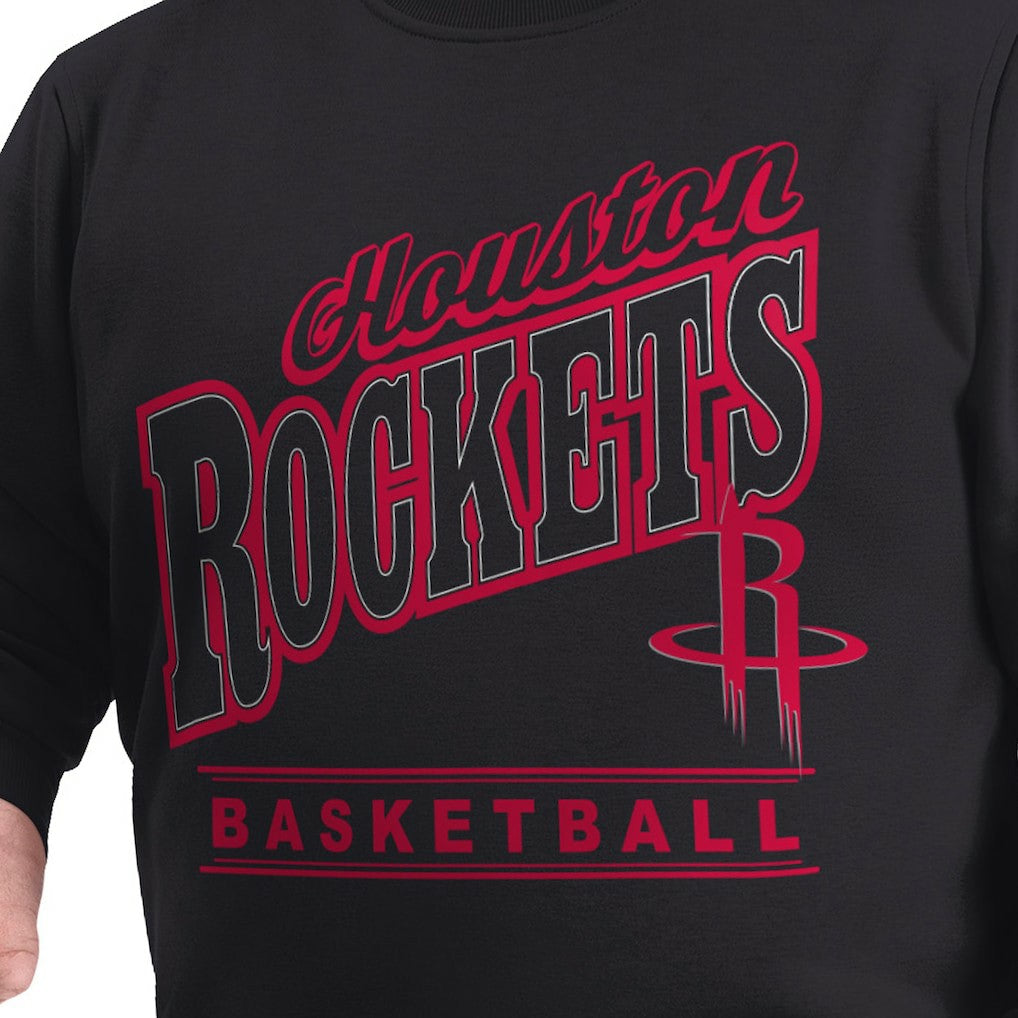 NBA - Houston Rockets G-III Sports by Carl Banks Adaptive Headliner Fleece Crewneck Sweatshirt - Black