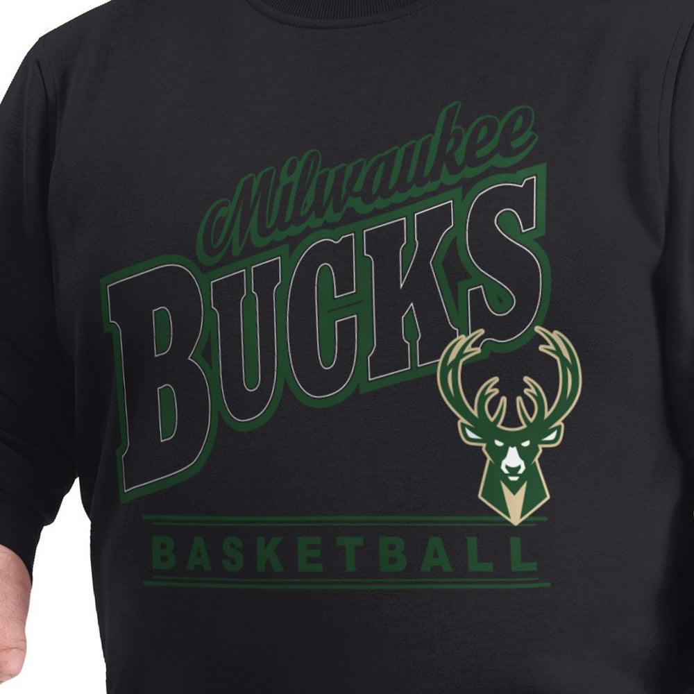 NBA - Milwaukee Bucks G-III Sports by Carl Banks Adaptive Headliner Fleece Crewneck Sweatshirt - Black