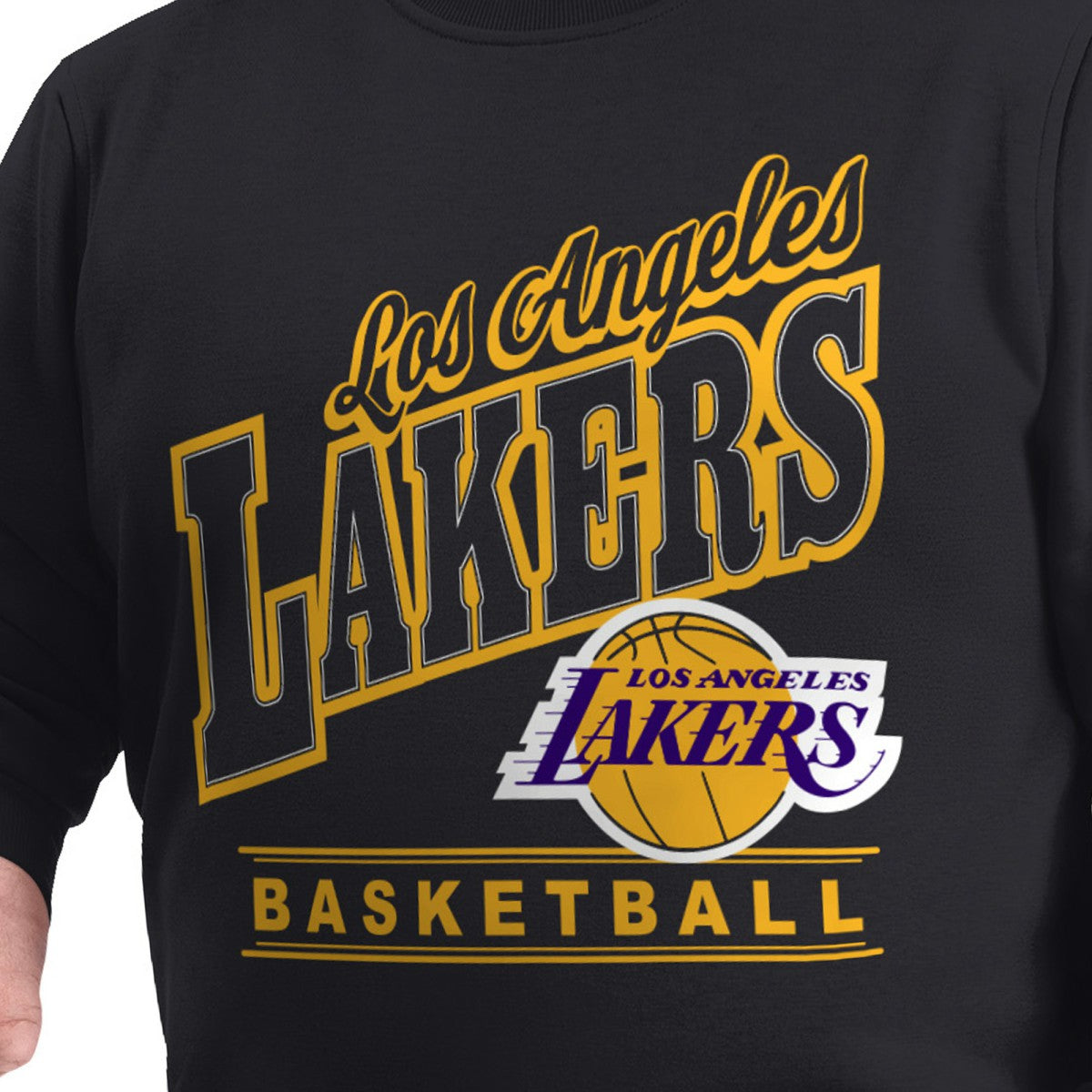 NBA - Los Angeles Lakers G-III Sports by Carl Banks Adaptive Headliner Fleece Crewneck Sweatshirt - Black