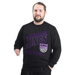 NBA - Sacramento Kings G-III Sports by Carl Banks Adaptive Headliner Fleece Crewneck Sweatshirt - Black