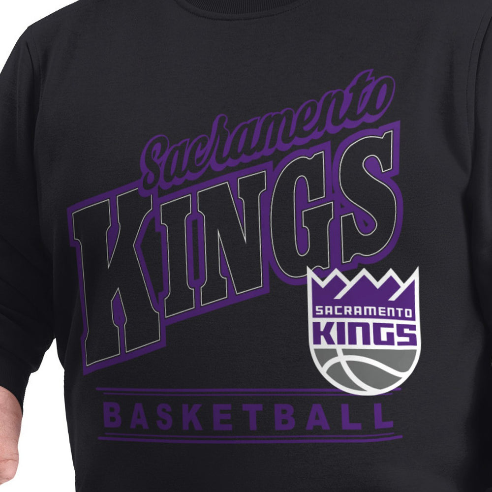 NBA - Sacramento Kings G-III Sports by Carl Banks Adaptive Headliner Fleece Crewneck Sweatshirt - Black
