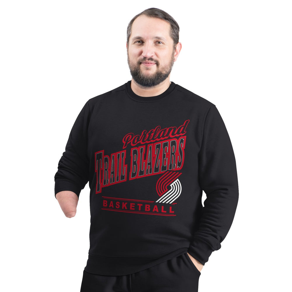 NBA - Portland Trail Blazers G-III Sports by Carl Banks Adaptive Headliner Fleece Crewneck Sweatshirt - Black