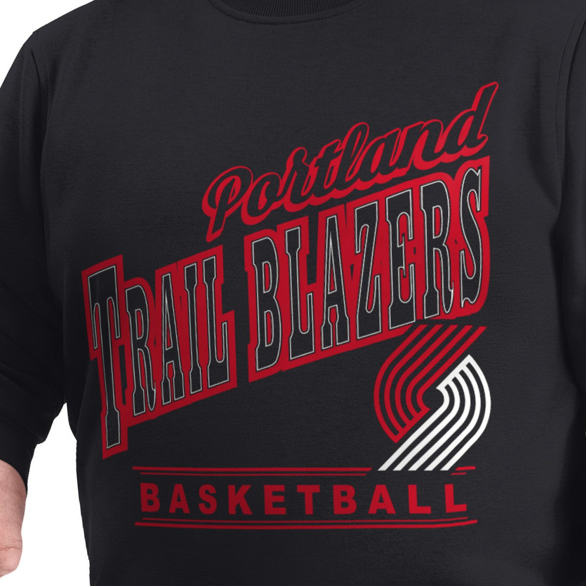 NBA - Portland Trail Blazers G-III Sports by Carl Banks Adaptive Headliner Fleece Crewneck Sweatshirt - Black