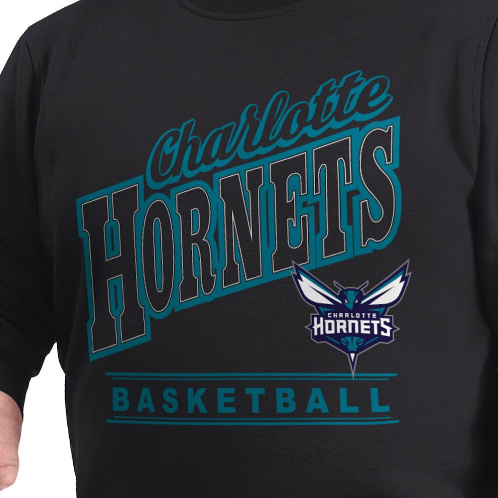 NBA - Charlotte Hornets G-III Sports by Carl Banks Adaptive Headliner Fleece Crewneck Sweatshirt - Black