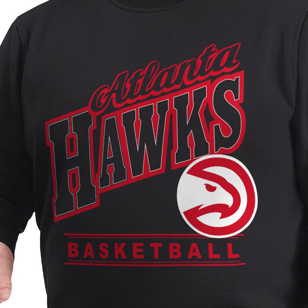 NBA - Atlanta Hawks G-III Sports by Carl Banks Adaptive Headliner Fleece Crewneck Sweatshirt - Black