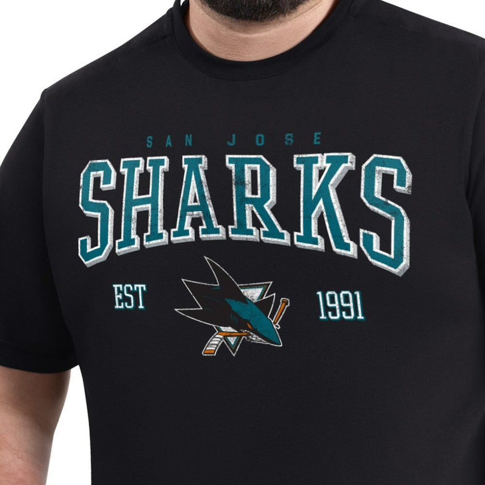 San Jose Sharks - G-III Sports by Carl Banks Adaptive Classic Team Graphic T-Shirt Black