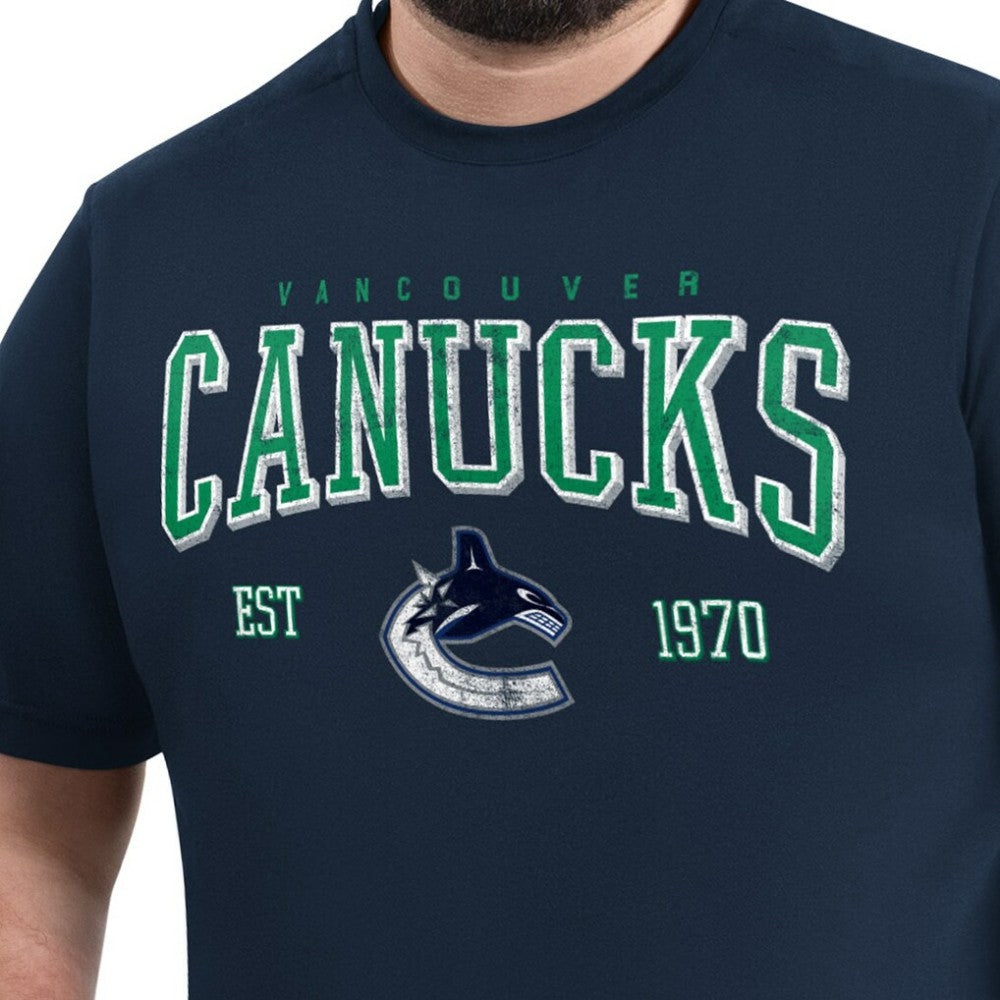 Vancouver Canucks - G-III Sports by Carl Banks Adaptive Classic Team Graphic T-Shirt Navy