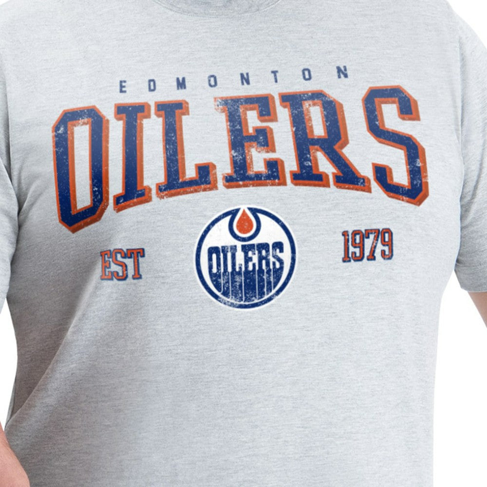 Edmonton Oilers - G-III Sports by Carl Banks Adaptive Classic Team Graphic T-Shirt Gray