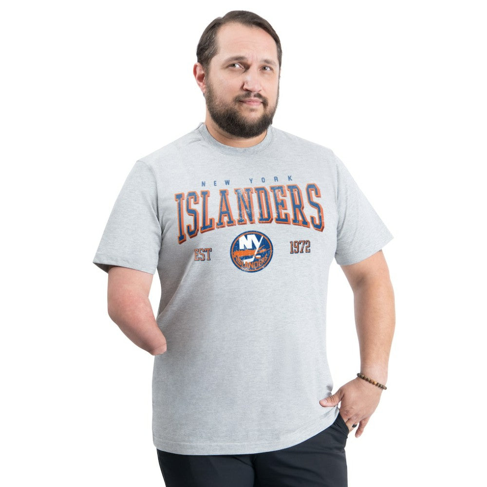 New York Islanders - G-III Sports by Carl Banks Adaptive Classic Team Graphic T-Shirt Gray