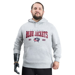 Columbus Blue Jackets - G-III Sports by Carl Banks Adaptive Classic Team Spirit Fleece Hoodie Gray