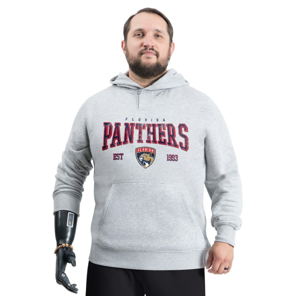 Florida Panthers - G-III Sports by Carl Banks Adaptive Classic Team Spirit Fleece Hoodie Gray