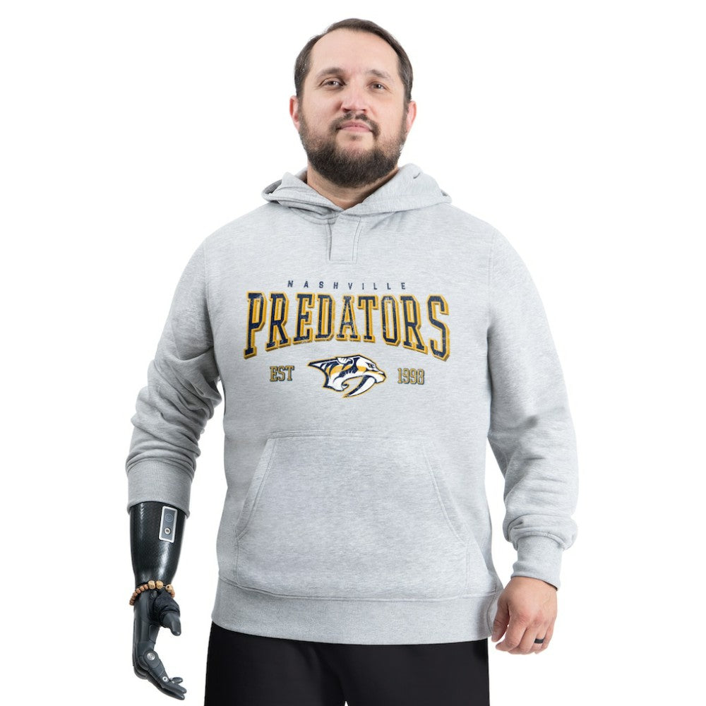 Nashville Predators - G-III Sports by Carl Banks Adaptive Classic Team Spirit Fleece Hoodie Gray