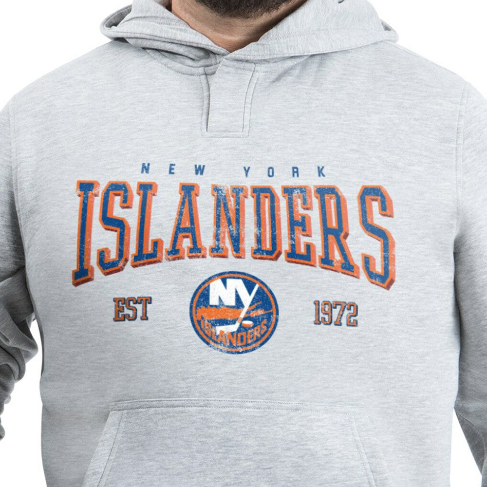 New York Islanders - G-III Sports by Carl Banks Adaptive Classic Team Spirit Fleece Hoodie Gray