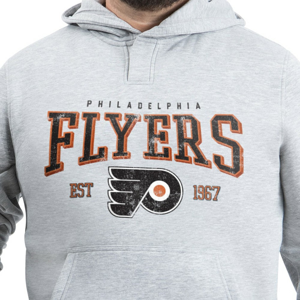 Philadelphia Flyers - G-III Sports by Carl Banks Adaptive Classic Team Spirit Fleece Hoodie Gray