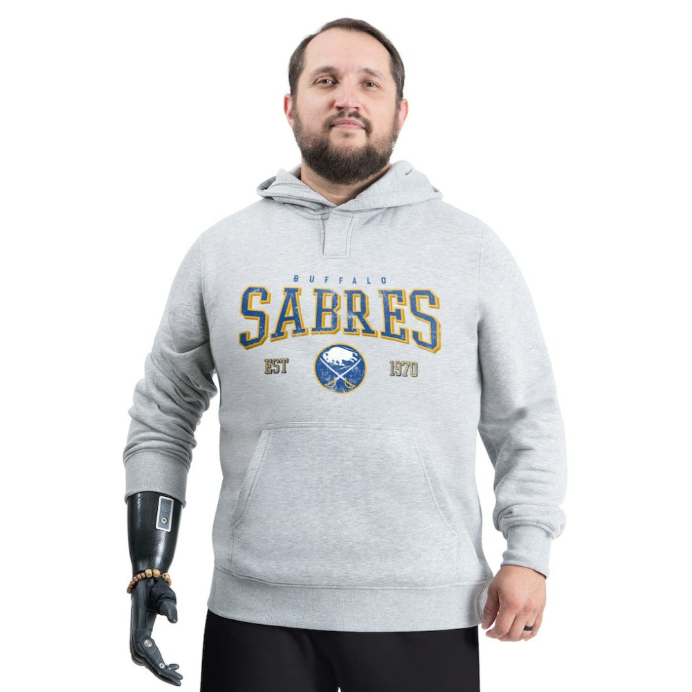Buffalo Sabres - G-III Sports by Carl Banks Adaptive Classic Team Spirit Fleece Hoodie Gray