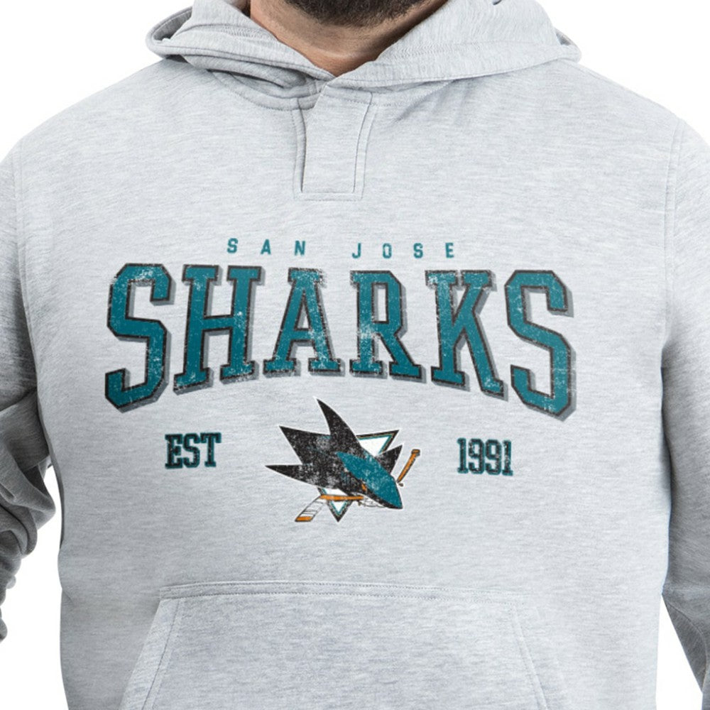 San Jose Sharks - G-III Sports by Carl Banks Adaptive Classic Team Spirit Fleece Hoodie Gray