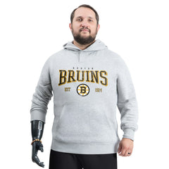Boston Bruins G-III Sports by Carl Banks Adaptive Classic Team Spirit Fleece Hoodie Gray