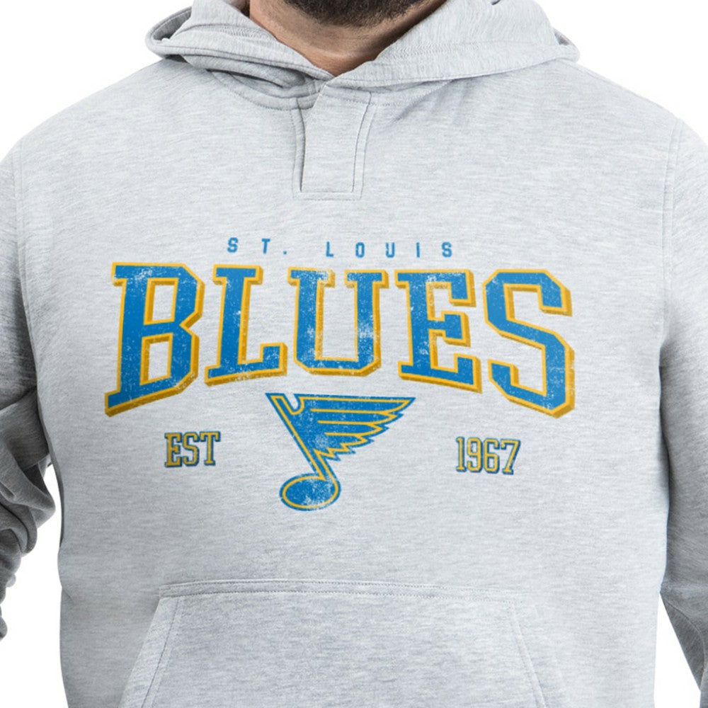 St. Louis Blues - G-III Sports by Carl Banks Adaptive Classic Team Spirit Fleece Hoodie Gray