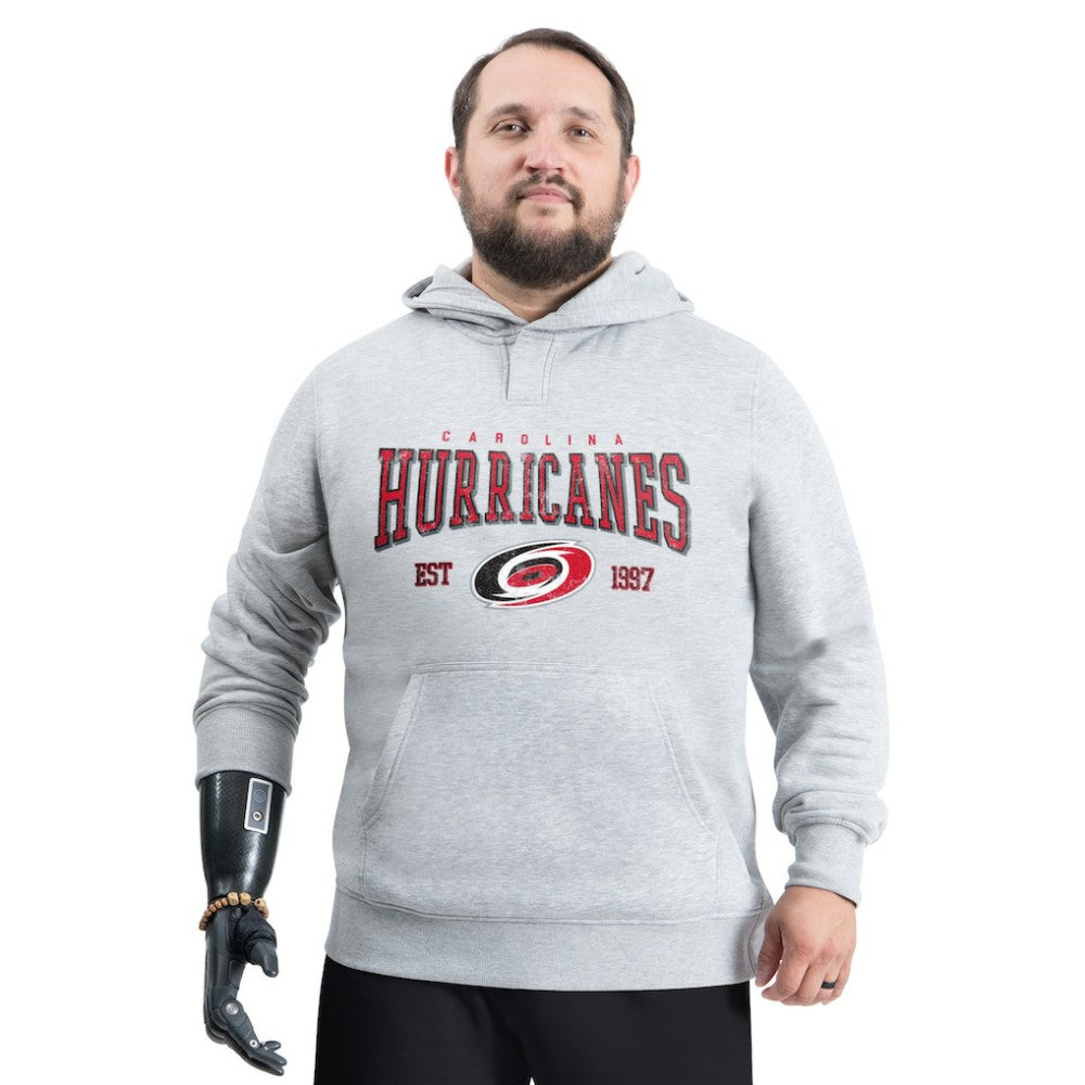 Carolina Hurricanes - G-III Sports by Carl Banks Adaptive Classic Team Spirit Fleece Hoodie Gray