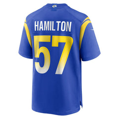 Ty Hamilton Los Angeles Rams Team Game Jersey Royal - Nike