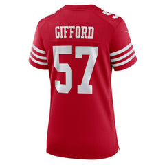 Luke Gifford San Francisco 49ers Women's Team Game Jersey Scarlet - Nike