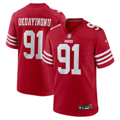 Sam Okuayinonu San Francisco 49ers Team Game Jersey Scarlet - Nike
