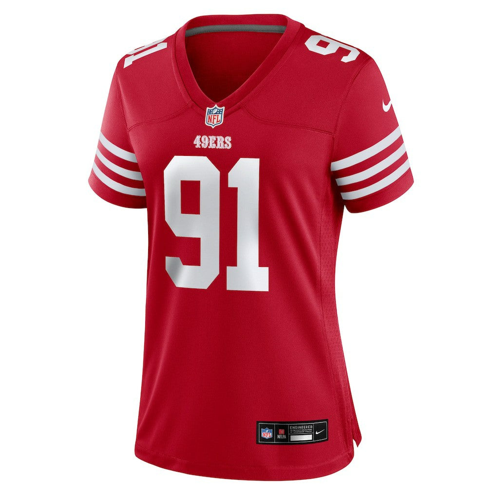 Sam Okuayinonu San Francisco 49ers Women's Team Game Jersey - Scarlet | NFL Jerseys