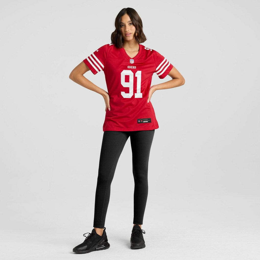Sam Okuayinonu San Francisco 49ers Women's Team Game Jersey - Scarlet | NFL Jerseys