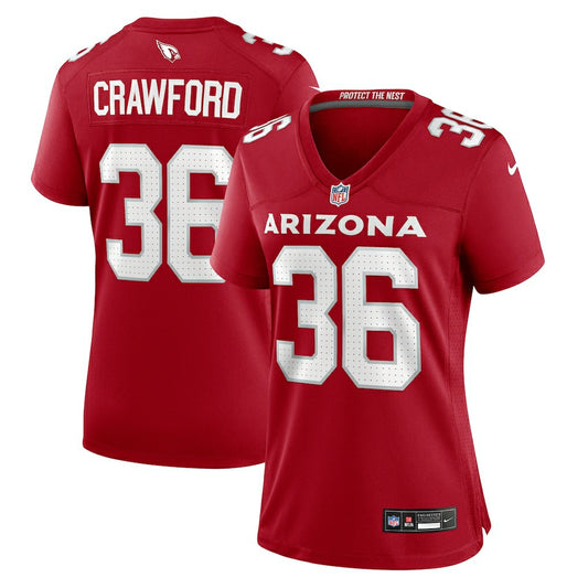 Kitan Crawford Arizona Cardinals Women's Team Game Jersey - Cardinal | NFL Jerseys