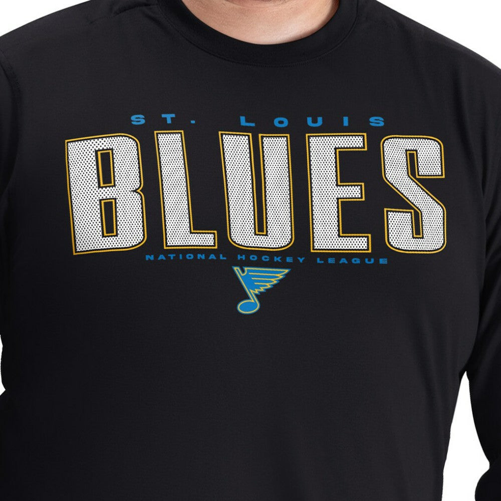 St. Louis Blues - G-III Sports by Carl Banks Adaptive Mesh Effect Long Sleeve T-Shirt Black