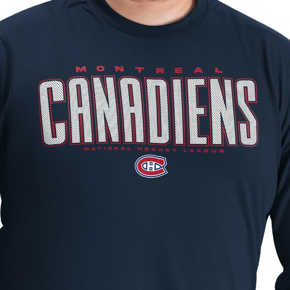 Montreal Canadiens - G-III Sports by Carl Banks Adaptive Mesh Effect Long Sleeve T-Shirt Navy