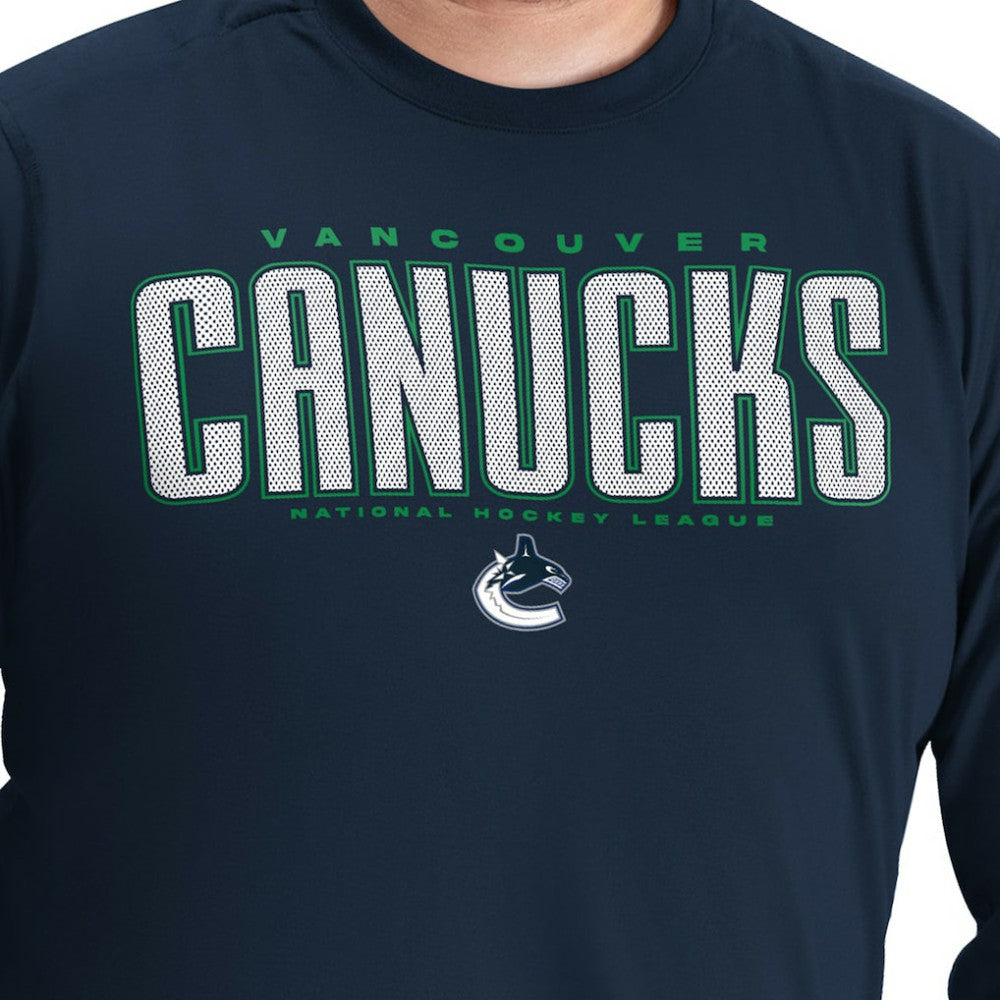 Vancouver Canucks - G-III Sports by Carl Banks Adaptive Mesh Effect Long Sleeve T-Shirt Blue