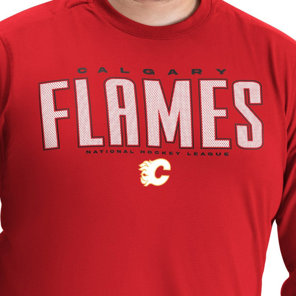Calgary Flames - G-III Sports by Carl Banks Adaptive Mesh Effect Long Sleeve T-Shirt Red