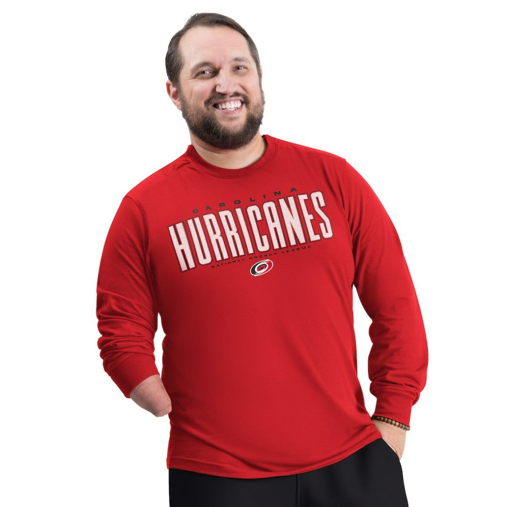 Carolina Hurricanes - G-III Sports by Carl Banks Adaptive Mesh Effect Long Sleeve T-Shirt Red