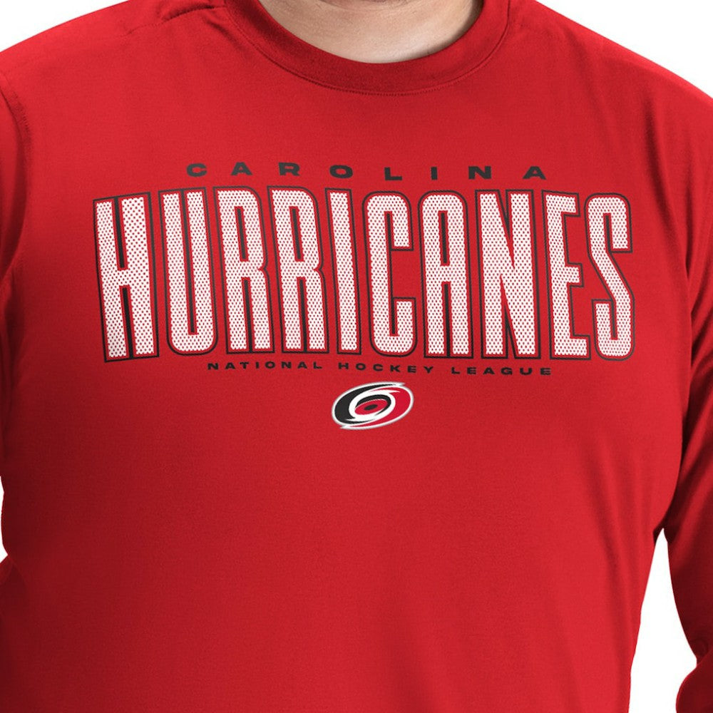 Carolina Hurricanes - G-III Sports by Carl Banks Adaptive Mesh Effect Long Sleeve T-Shirt Red