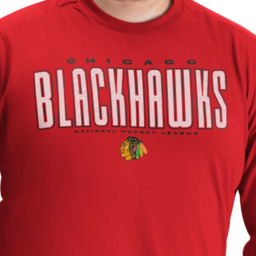 Chicago Blackhawks G-III Sports by Carl Banks Adaptive Mesh Effect Long Sleeve T-Shirt Red